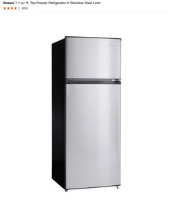 Vissani 7.1 cu. ft. Top Freezer Refrigerator in Stainless Steel Look. See Pictures
