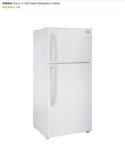 VISSANI 18.0 cu. ft. Top Freezer Refrigerator in White. See Pictures