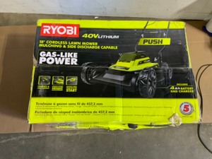 RYOBI 40V 18 in. 2-in-1 Cordless Battery Walk Behind Push Mower (Tool Only). See Pictures