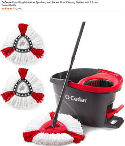 O-Cedar EasyWring Microfiber Spin Mop and Bucket Floor Cleaning System with 2 Extra Power Refills & MAX Extra Large Broom with Dustpan. See Pictures