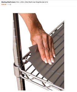 (2) Sterling Shelf Liners 18 in. x 36 in. Wire Shelf Liner Graphite (Set of 4). See Pictures