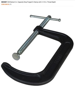 BESSEY CM Series 6 in. Capacity Drop Forged C-Clamp, Magnetic Stud Sensor & Husky Light. See Pictures