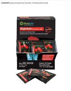 FLORALIFE Express Universal Flower Food 300, 1 Pint Sachet (Pack of 200) & ALTERRA 84.6 in. Aluminum Handle Fruit Picker. See Pictures