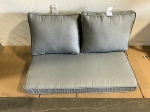 ARDEN SELECTIONS 46 in. x 26 in. Outdoor Loveseat Cushion Set in Stone Grey Leala. See Pictures