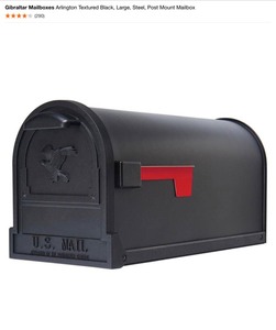Gibraltar Mailboxes Arlington Textured Black, Large, Steel, Post Mount Mailbox & Mailbox Adapter. See Pictures