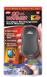 (3) As Seen On TV Portable Go Warmer Hand Warmer with Charger. See Pictures