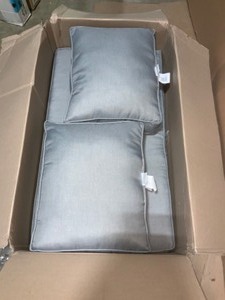 ARDEN SELECTIONS 46 in. x 26 in. Outdoor Loveseat Cushion Set in Stone Grey Leala. See Pictures