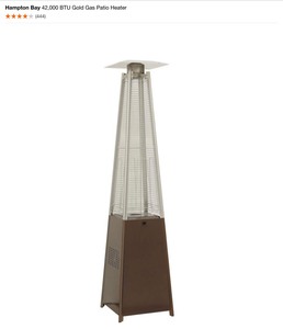 Hampton Bay 42,000 BTU Gold Gas Patio Heater. See Pictures