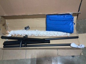 VEIKOUS 12 ft. Free Standing Fabric Hammock Bed with Cotton and Pillow in Dark Blue. See Pictures