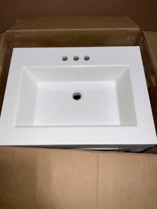 Glacier Bay Everdean 24.50 in. W x 18.75 in. D Bath Vanity in White with Cultured Marble Vanity Top in White with White Basin. See Pictures