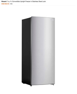 Vissani 7 cu. ft. Convertible Upright Freezer in Stainless Steel Look. See Pictures