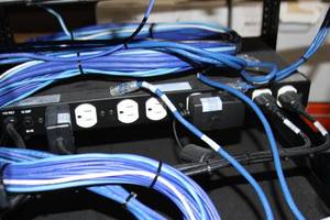 lot 27 image: Lot of 2 - Middle Atlantic Equipment Rack with Power Distribution Amplifier and Miscellaneous Pro Audio & Video Items
