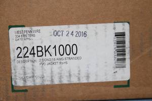 lot 61 image: West Penn 224BK1000 182 Pro Audio Speaker Cable - 1,000 Foot  Feet 1000 Reel - NEW