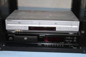 lot 70 image: Winsted Equipment Rack with Combination DVD  VHS VCR & Rack Shelf Included