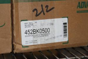 lot 108 image: West Penn 452BK0500 Reel  Spool  Box of 500 22AWG 2-Conductor Stranded Shielded Pro Audio Cable - NEW
