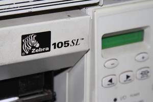 lot 135 image: Lot of 4 - Zebra 105SL Thermal On Demand Rugged Industrial Bar Code Barcode  Label Printer Units