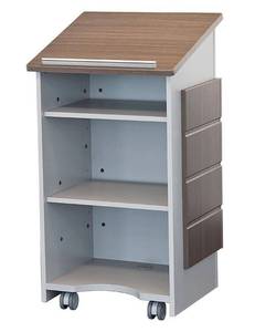 lot 77 image: Audio Visual Furniture - New - Modern Elegant Mobile Lectern - Model LEXYZ26-SGT