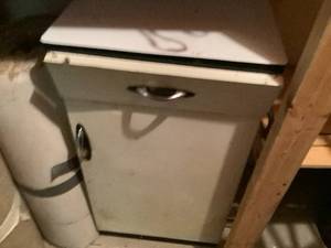Enamel Topped Metal Cabinet