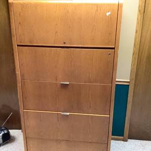 Tall Wooden Filing Cabinet