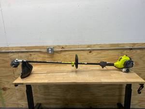 lot 1 image: RYOBI 25 cc 2-Stroke Attachment Capable Full Crank Straight Shaft Gas String Trimmer