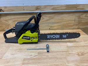 lot 4 image: RYOBI 16 in. 37cc 2-Cycle Gas Chainsaw with Heavy-Duty Case
