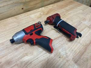 lot 14 image: MILWAUKEE M12 FUEL 12-Volt Lithium-Ion Brushless Cordless 14 in. Right Angle Die Grinder with M12 12-Volt Lithium-Ion Cordless 14 in. Hex Impact (Tools Only)