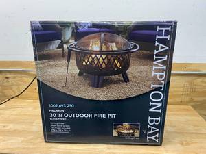lot 26 image: HAMPTON BAY Piedmont 30 in. Steel Fire Pit in Black with Poker