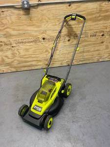 lot 93 image: RYOBI One  HP 18V Brushless 16 in. Cordless Battery Walk Behind Push Lawn Mower (Mower Only)