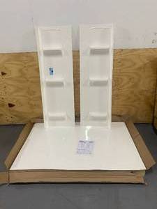 lot 54 image: MUSTEE Durawall 42 in. x 72 in. x 58 in. 5-Piece Easy Up Adhesive Bath Tub Surround in White