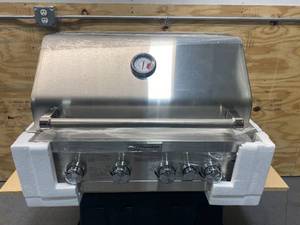 lot 67 image: KITCHENAID 4-Burner Built-in Propane Gas Island Grill Head in Stainless Steel with Rotisserie Burner