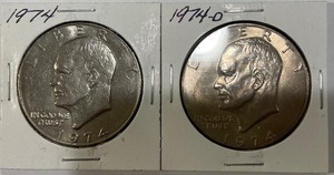 1974 Eisenhower Dollars - P & D