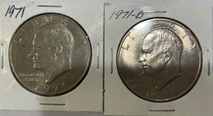 Two Eisenhower Dollars - 1971 P & D
