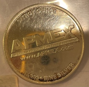 1 Troy Ounce APMEX Silver Round .999
