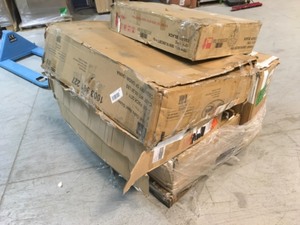 Pallet of Home Decorators Collection Prescott Black Modular Pantry Salvage for PCS missing parts wine Rack and etc. - Review all pictures
