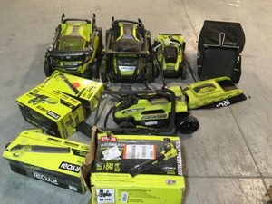 Mix Pallet of Ryobi Tools - Lawn Mowers, Blowers- Customer Returns - Review all pictures