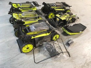 Mix Lot of Ryobi Battery Operated Lawn Mowers - Review all pictures - Customer Returns