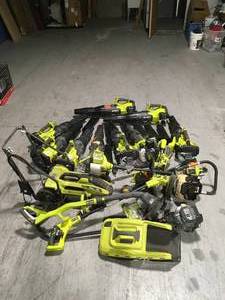 Mix Lot of assorted Ryobi Trimmers, Blowers, Lawn Mower - Customer Returns - Review all pictures