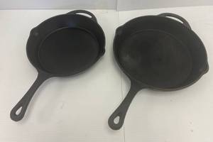 Cooks Brand 11 & 12 Cast Iron Skillets
