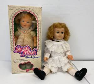 Vintage Mattel Love N Touch Real Sister Doll NIB  & 1960s Chatty Kathy Doll