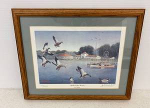 Framed Les C. Kouba Mallerds Visit Excelsior Print Numbered 3332000 Pencil Signed