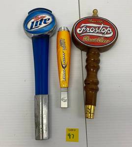 Group Including Miller Lite, Bud Light And&nbsp FrosTop Root Beer Bar Tap Handles