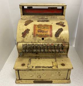 Very Cool Vintage National Cash Register With Advertising