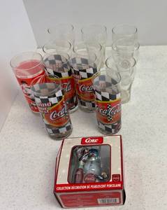 Vintage Coca Cola Glasses And Christmas Ornament