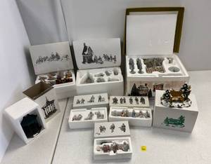 Group Of Department 56 including Chancery Corner Dickens Gift Set Accessories And More NIB