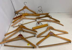 Group Of Vintage Wooden Hangers