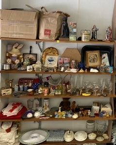 Five Shelves Full Of Misc. Household Items