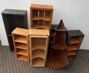 Group Of Vintage Wood Shelves Including Montague Cigar Display Box