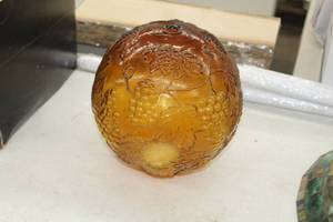 lot 971 image: Amber Glass Lamp Globe 10