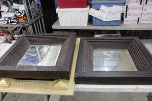 lot 981 image: Lot of (2) Wood Framed Wall Mirrors