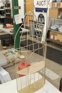 lot 1007 image: Bird Cage Wall Display Shelf 2-tier